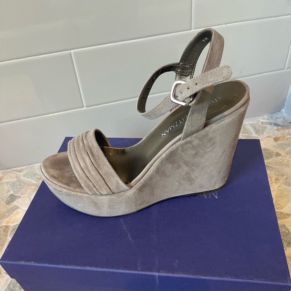 stuart weitzman suede wedges